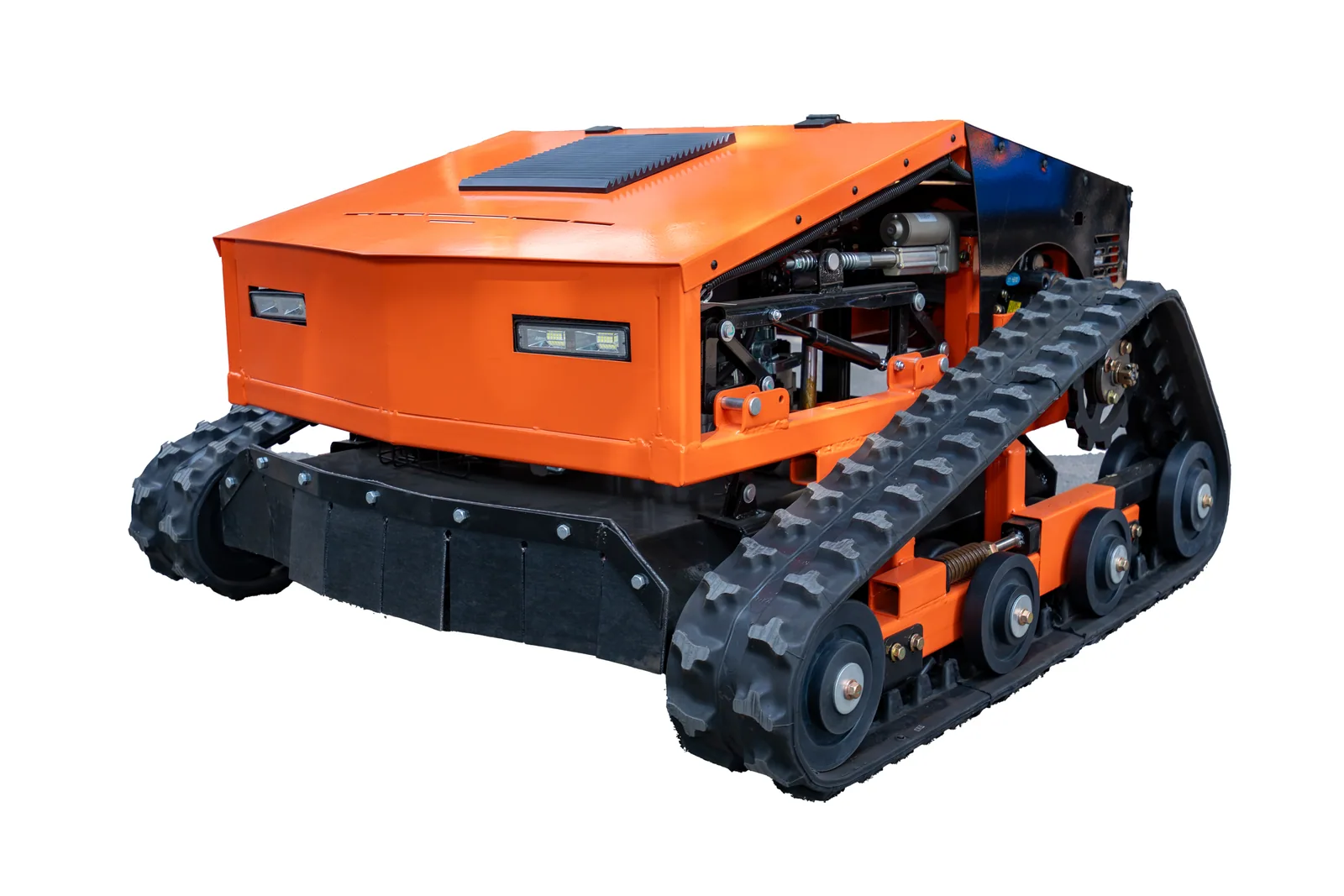 AY-800B remote control mower in white-background front three-quarter view